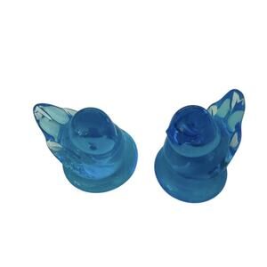2 Bluebirds of Happiness -Leo Ward Terra Studios Art Glass Small Size Pair
